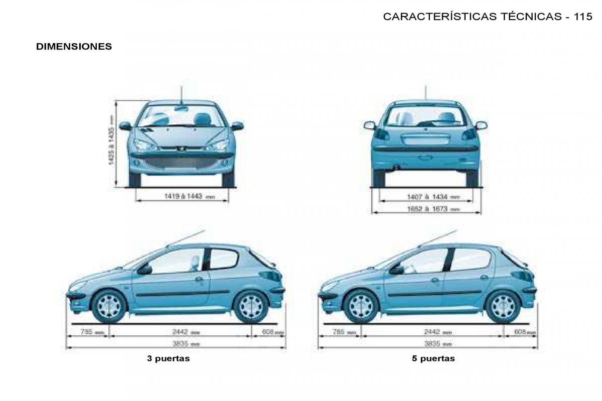 Peugeot 206 SW manual del propietario / page 122