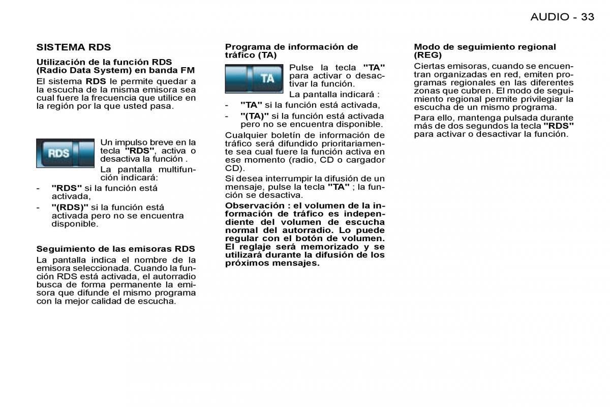 Peugeot 206 SW manual del propietario / page 32