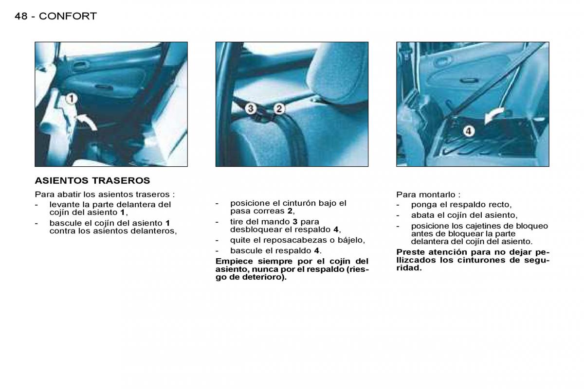 Peugeot 206 SW manual del propietario / page 48