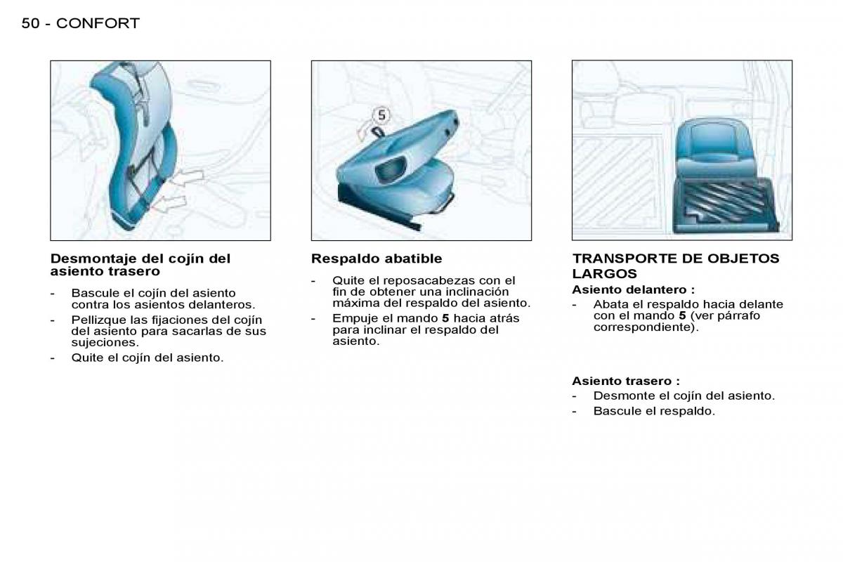 Peugeot 206 SW manual del propietario / page 50