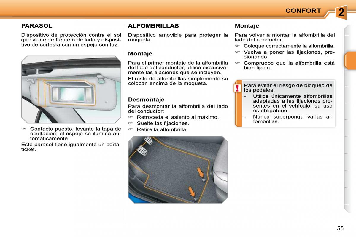 Peugeot 207 CC manual del propietario / page 57