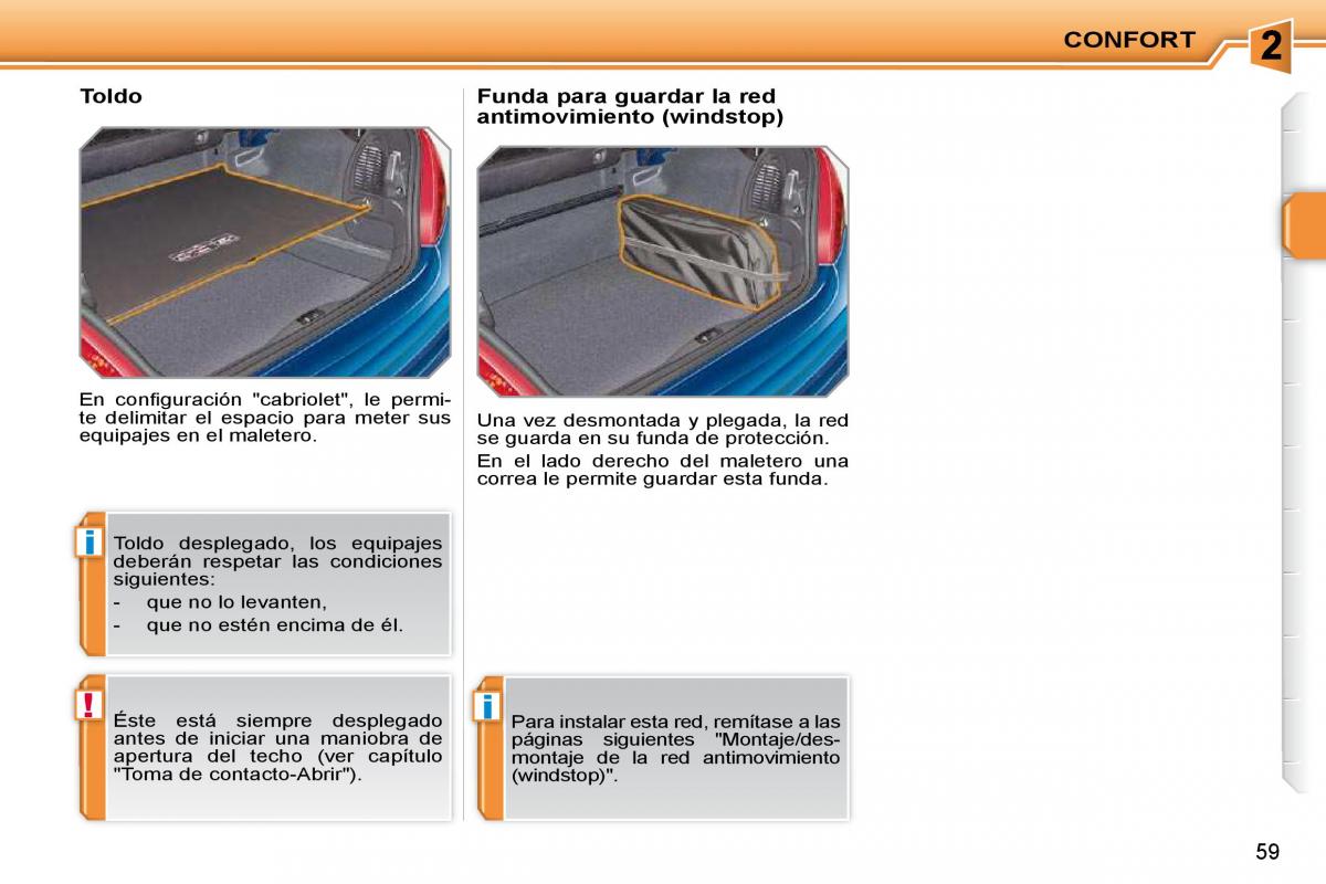 Peugeot 207 CC manual del propietario / page 62