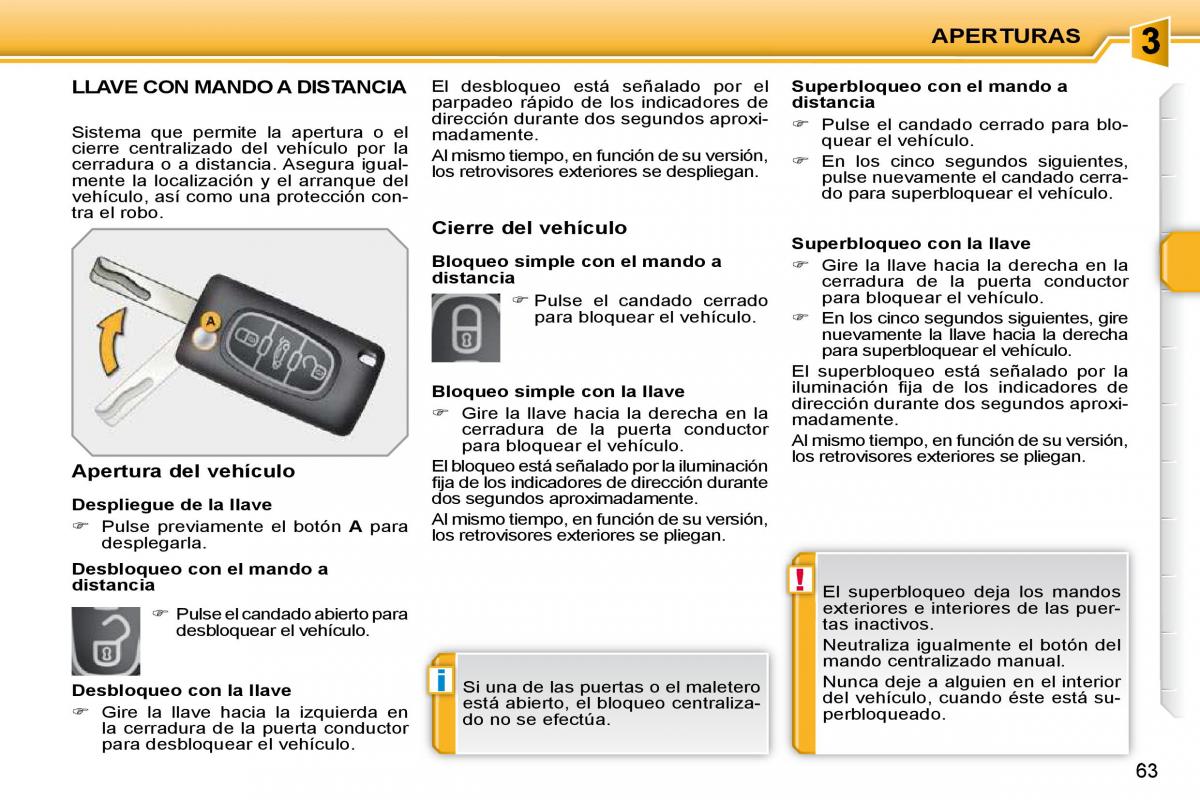 Peugeot 207 CC manual del propietario / page 66