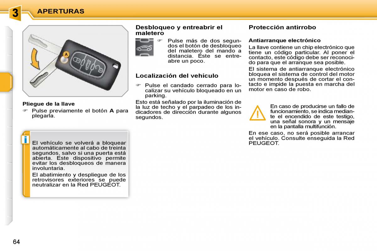 Peugeot 207 CC manual del propietario / page 67