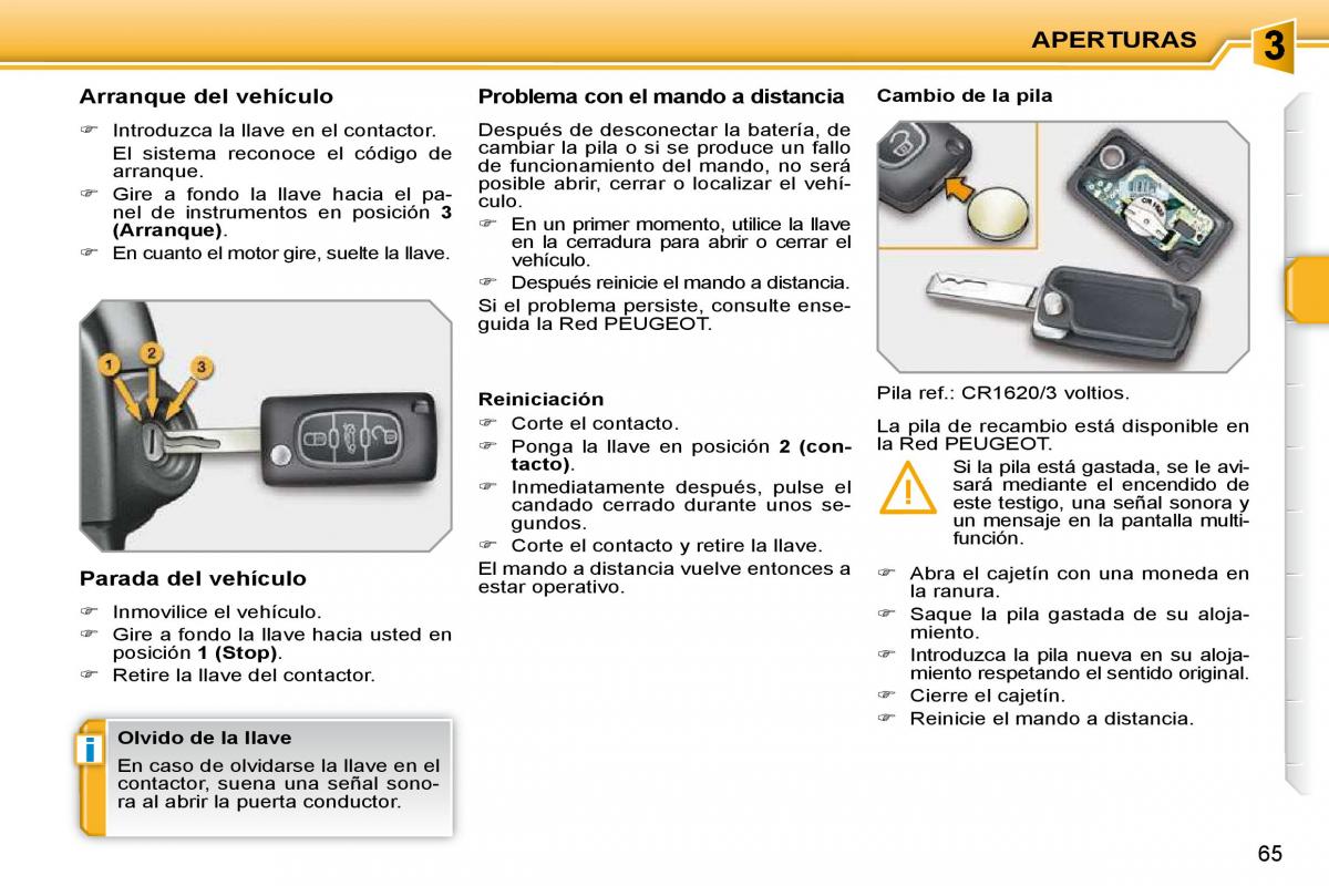 Peugeot 207 CC manual del propietario / page 71