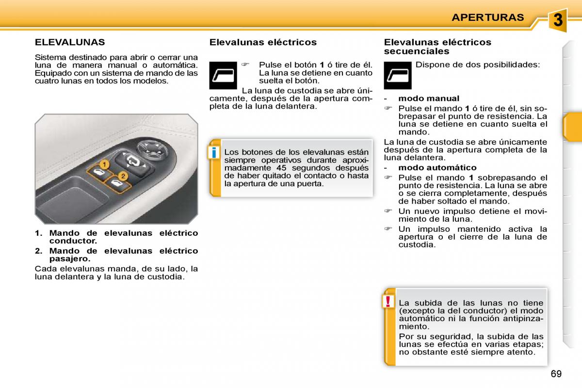 Peugeot 207 CC manual del propietario / page 74