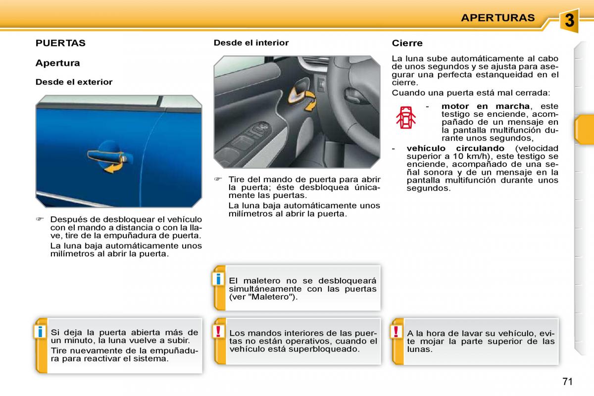 Peugeot 207 CC manual del propietario / page 76