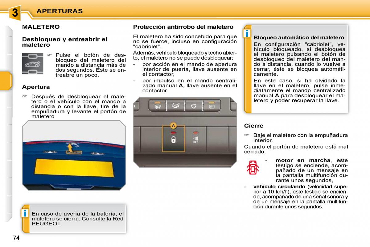 Peugeot 207 CC manual del propietario / page 79