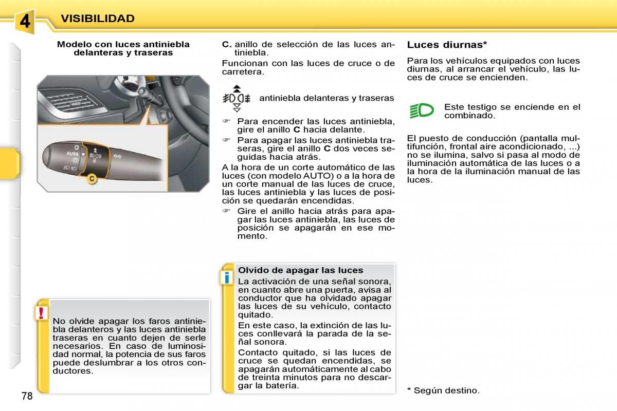 Peugeot 207 CC manual del propietario / page 84