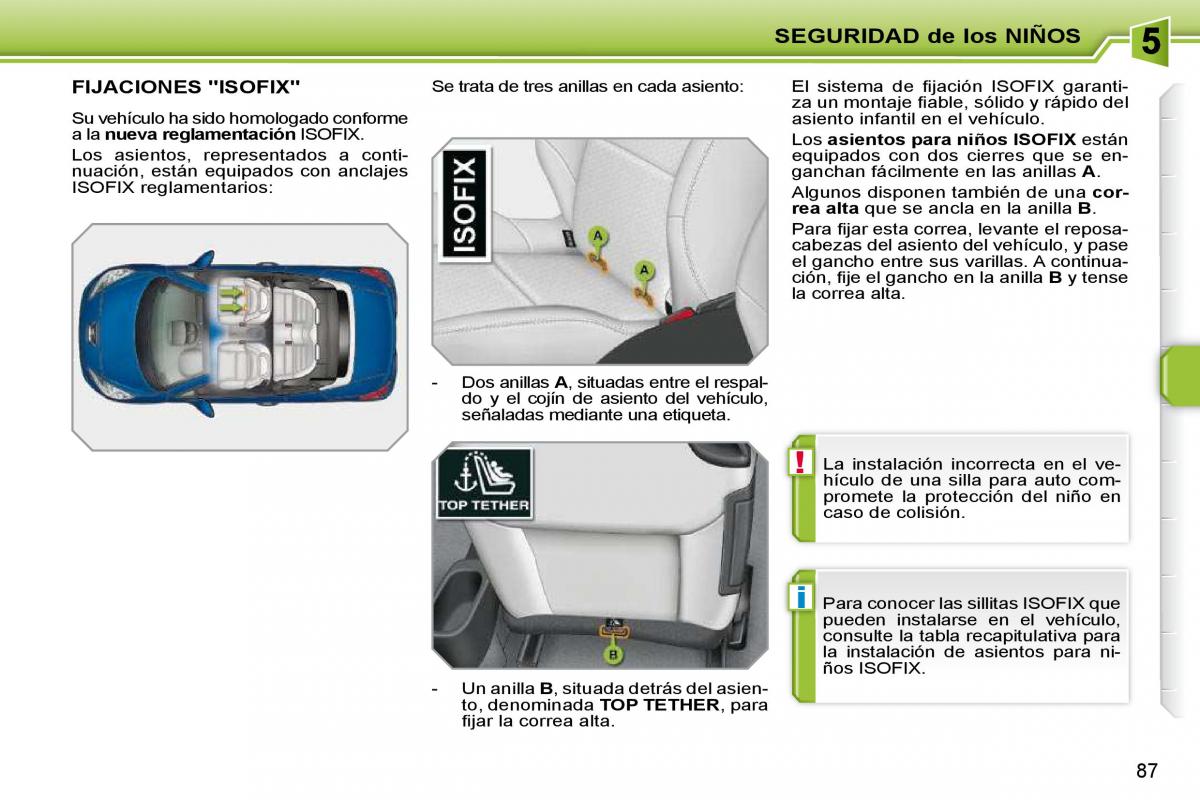 Peugeot 207 CC manual del propietario / page 96