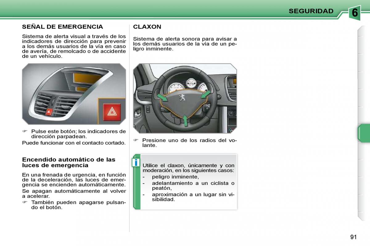 Peugeot 207 CC manual del propietario / page 100