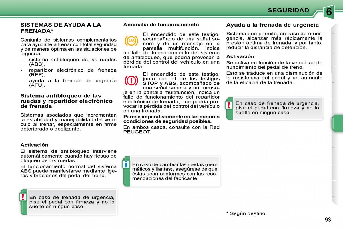 Peugeot 207 CC manual del propietario / page 102