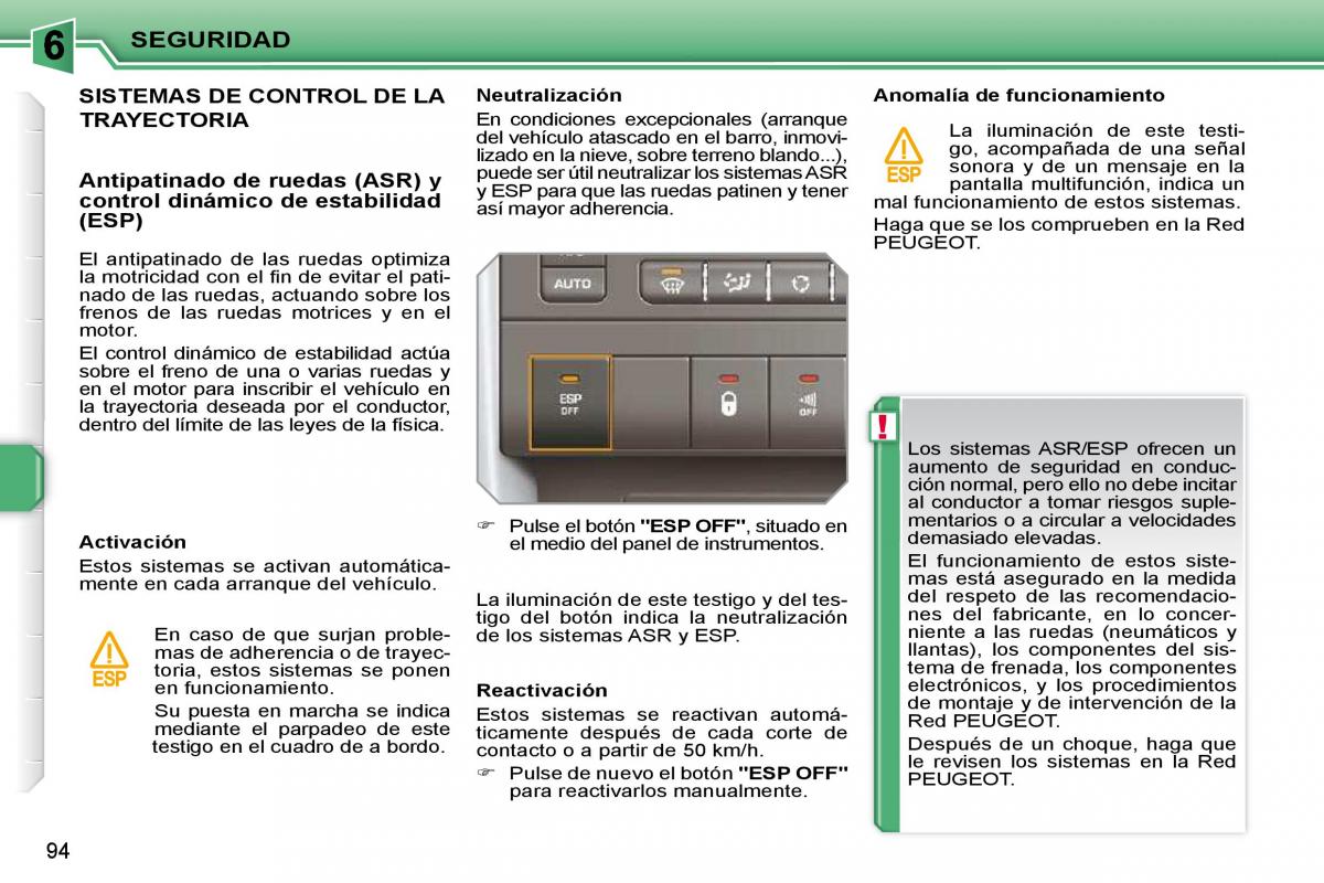 Peugeot 207 CC manual del propietario / page 103