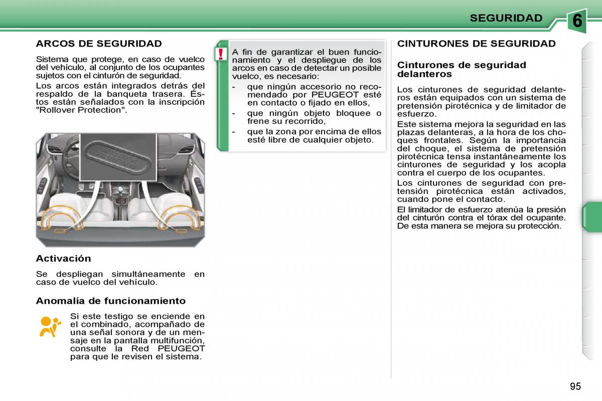 Peugeot 207 CC manual del propietario / page 104