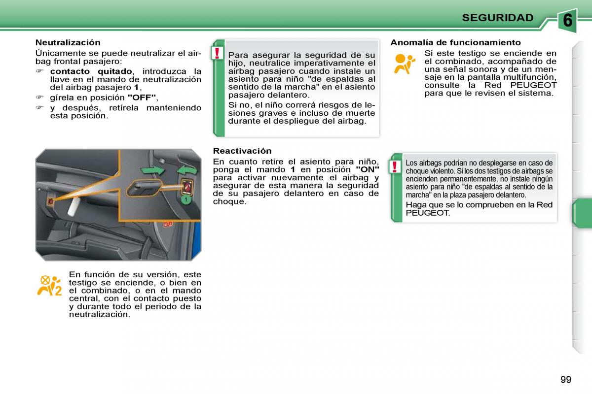 Peugeot 207 CC manual del propietario / page 109