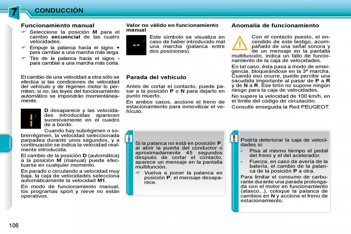 Peugeot 207 CC manual del propietario / page 116