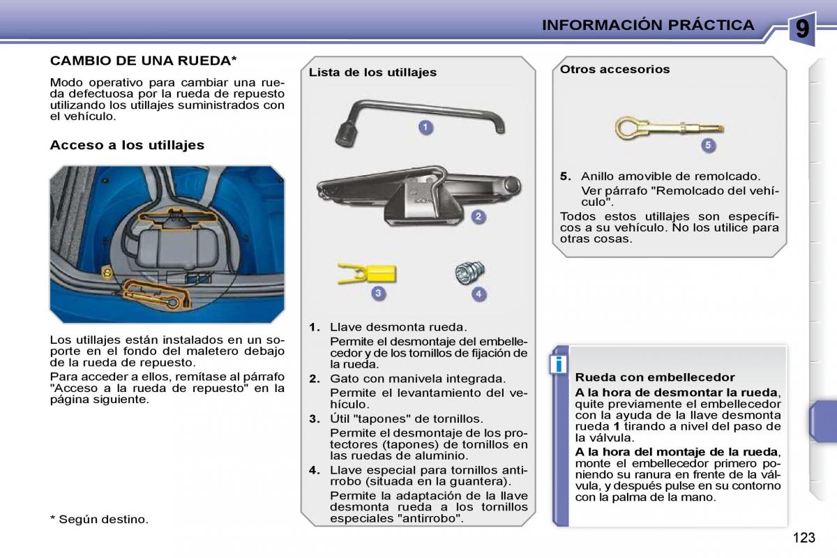 Peugeot 207 CC manual del propietario / page 133