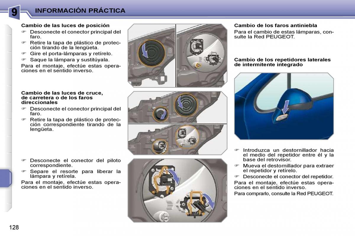 Peugeot 207 CC manual del propietario / page 138