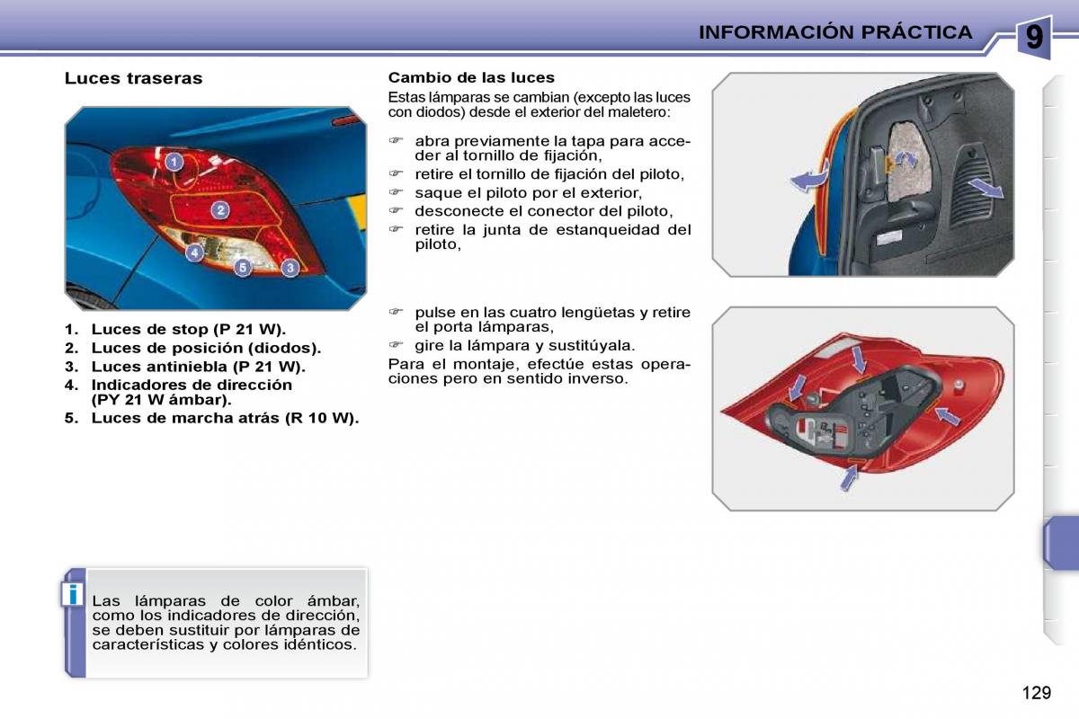 Peugeot 207 CC manual del propietario / page 139