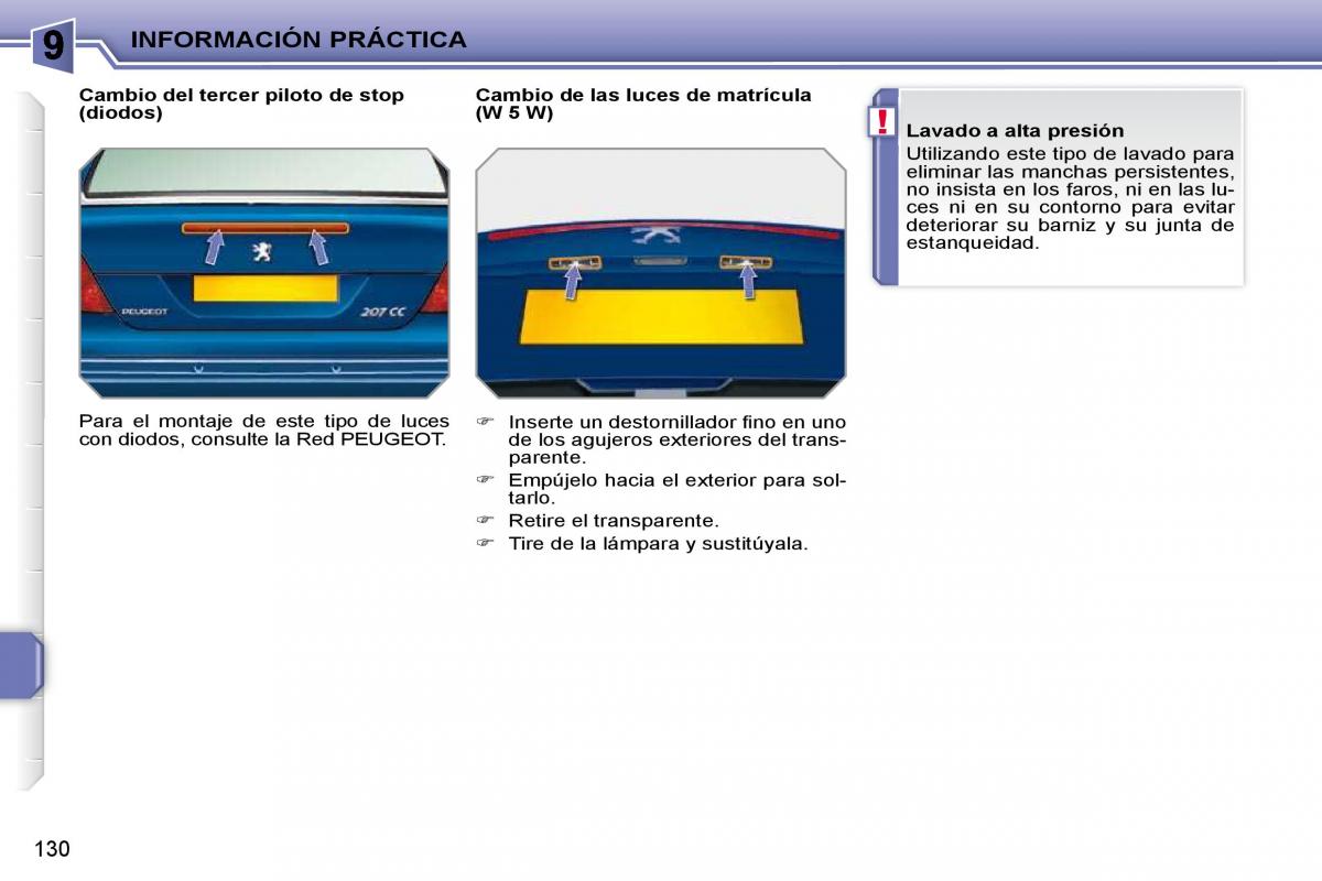 Peugeot 207 CC manual del propietario / page 140