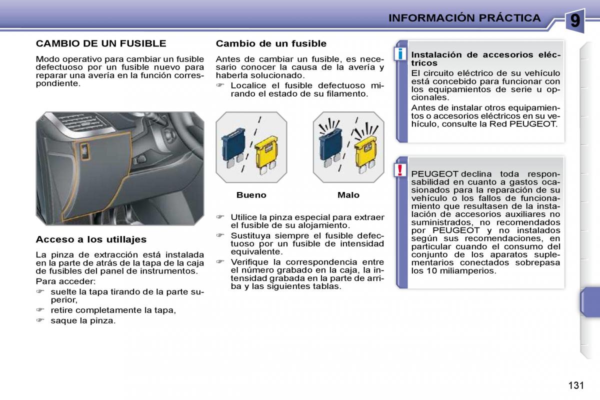 Peugeot 207 CC manual del propietario / page 141