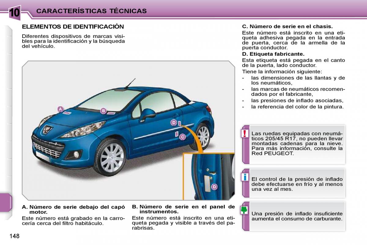 Peugeot 207 CC manual del propietario / page 158