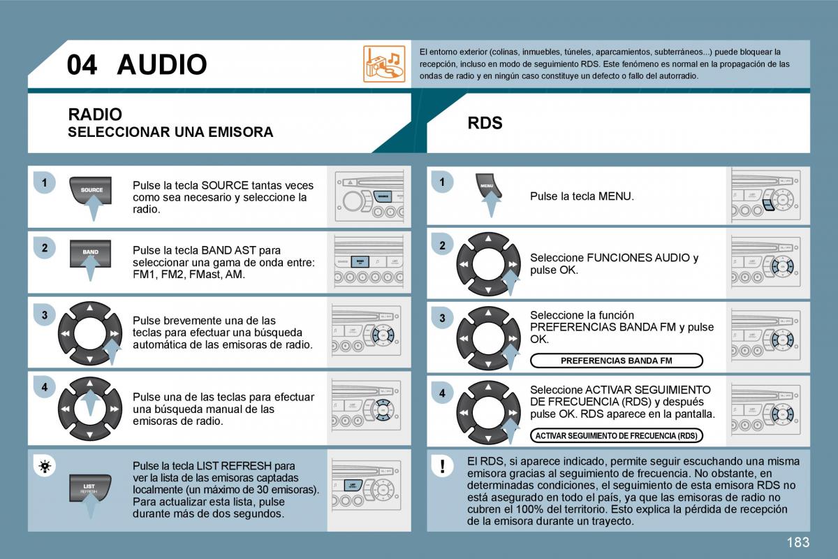 Peugeot 207 CC manual del propietario / page 192