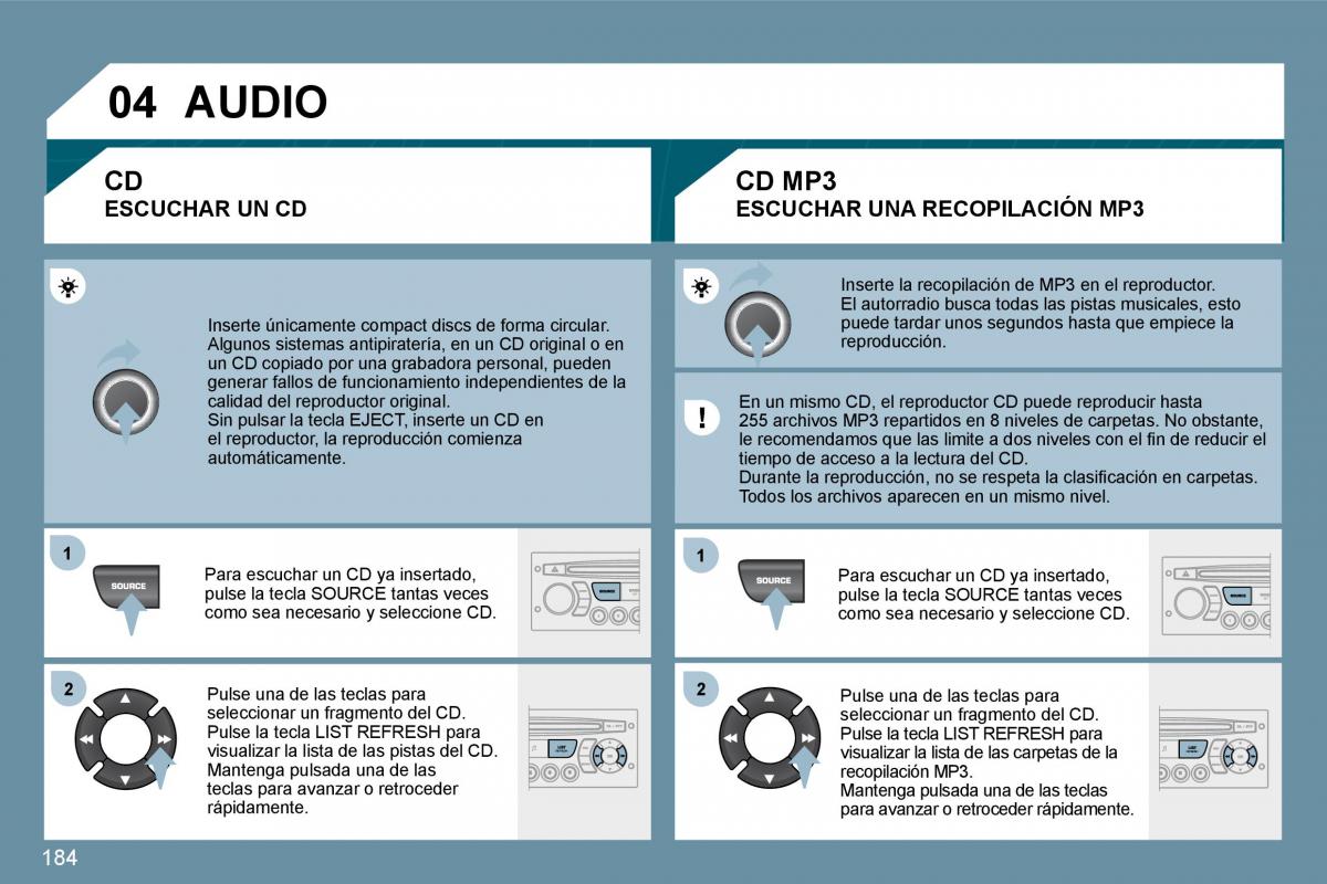 Peugeot 207 CC manual del propietario / page 193