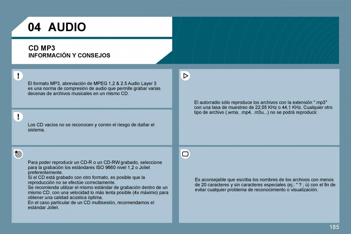 Peugeot 207 CC manual del propietario / page 194