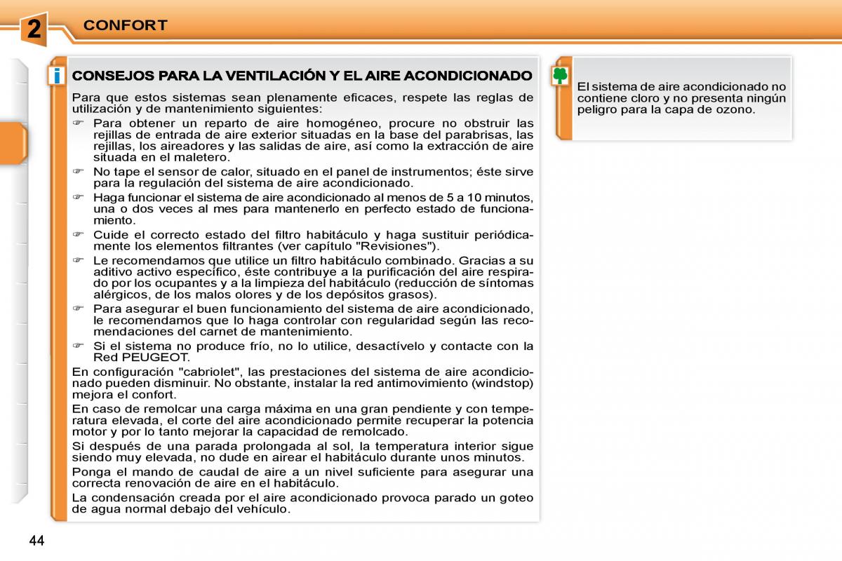 Peugeot 207 CC manual del propietario / page 42