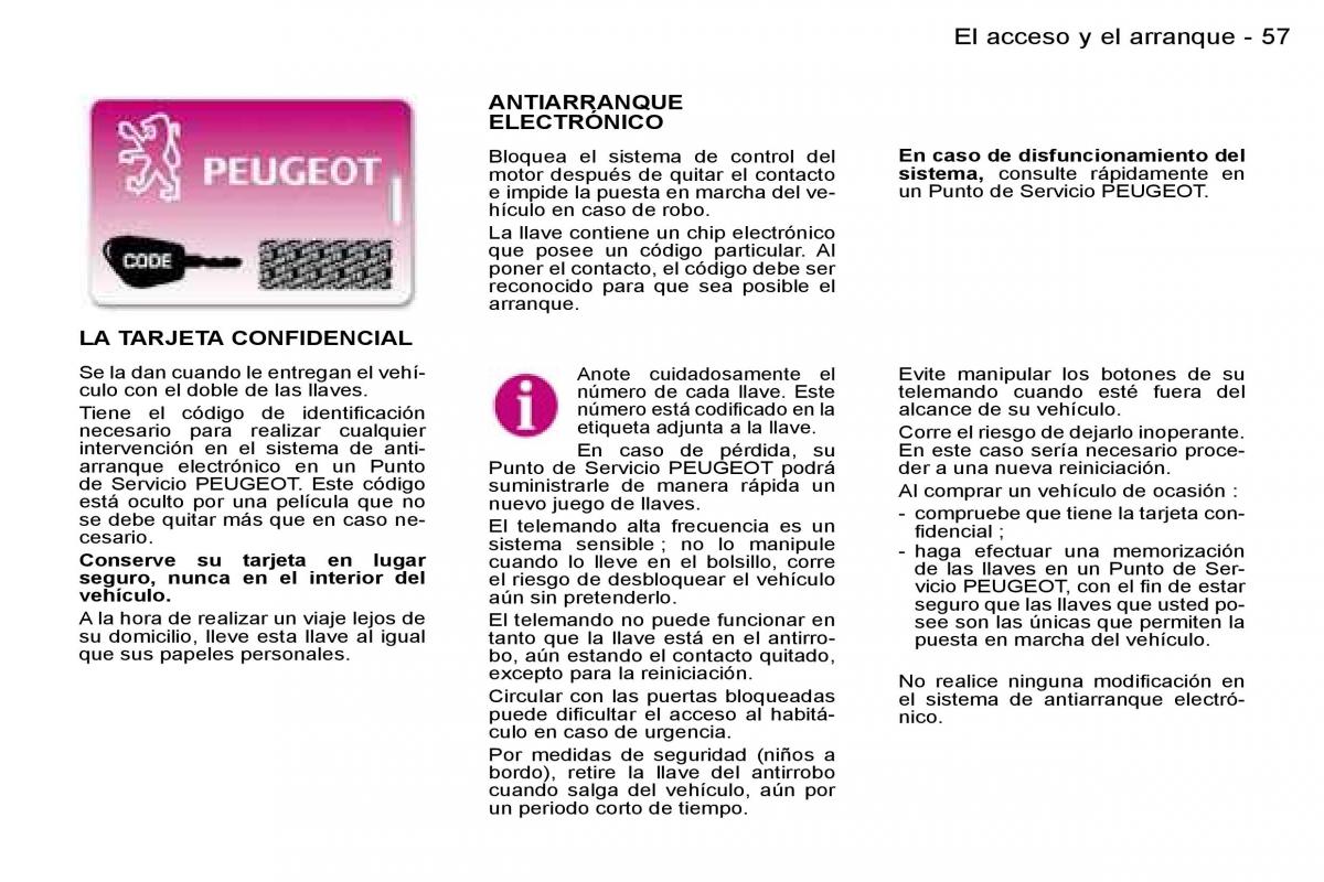 Peugeot Expert I 1 manual del propietario / page 58