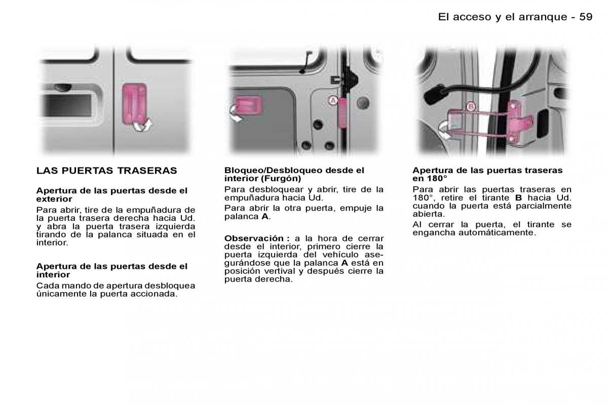 Peugeot Expert I 1 manual del propietario / page 61