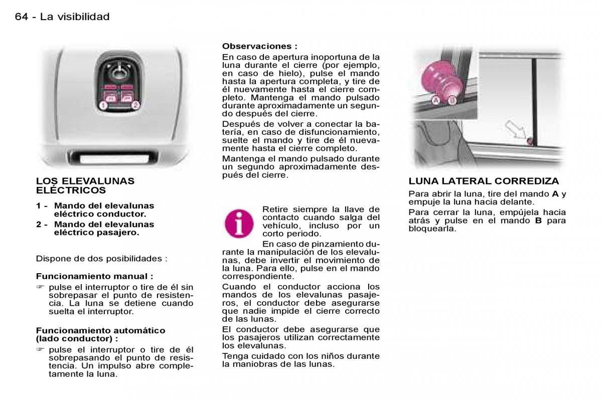 Peugeot Expert I 1 manual del propietario / page 66