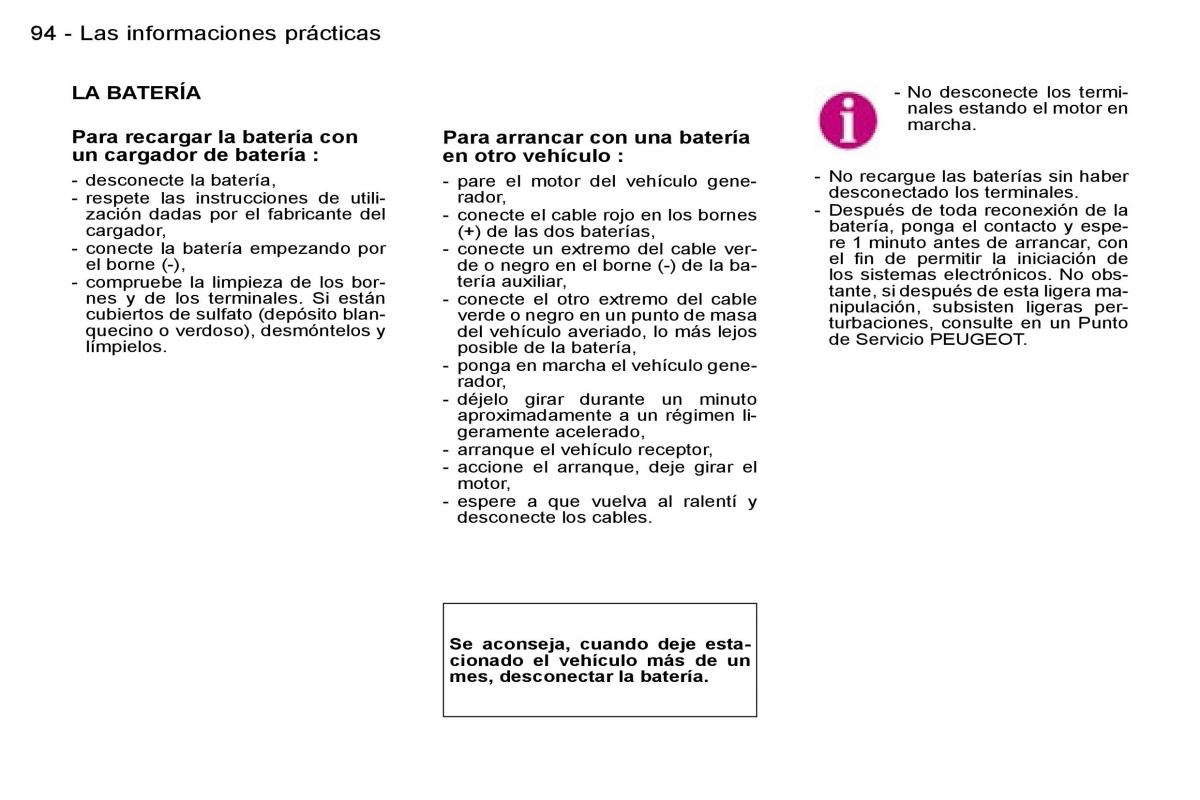 Peugeot Expert I 1 manual del propietario / page 99