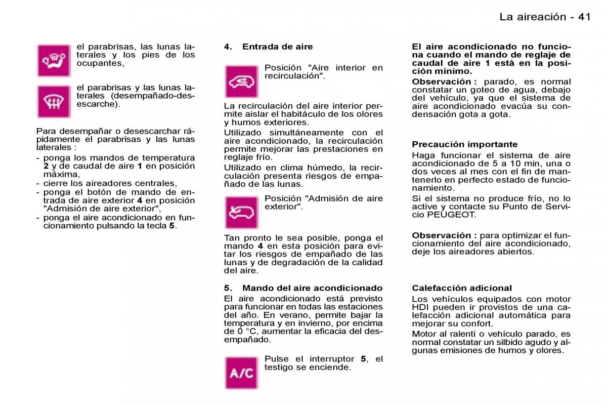 Peugeot Expert I 1 manual del propietario / page 42