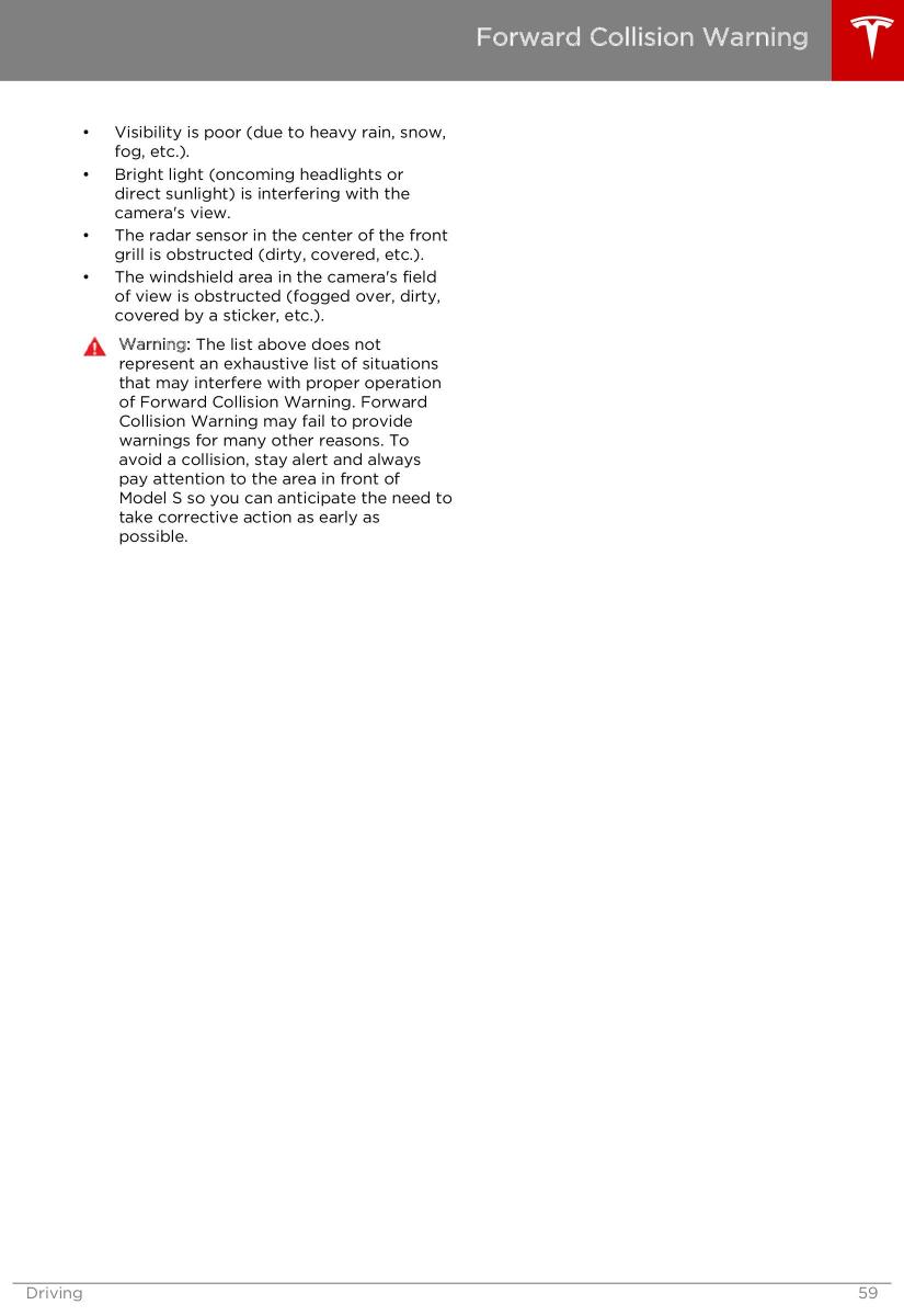 Tesla S owners manual / page 59