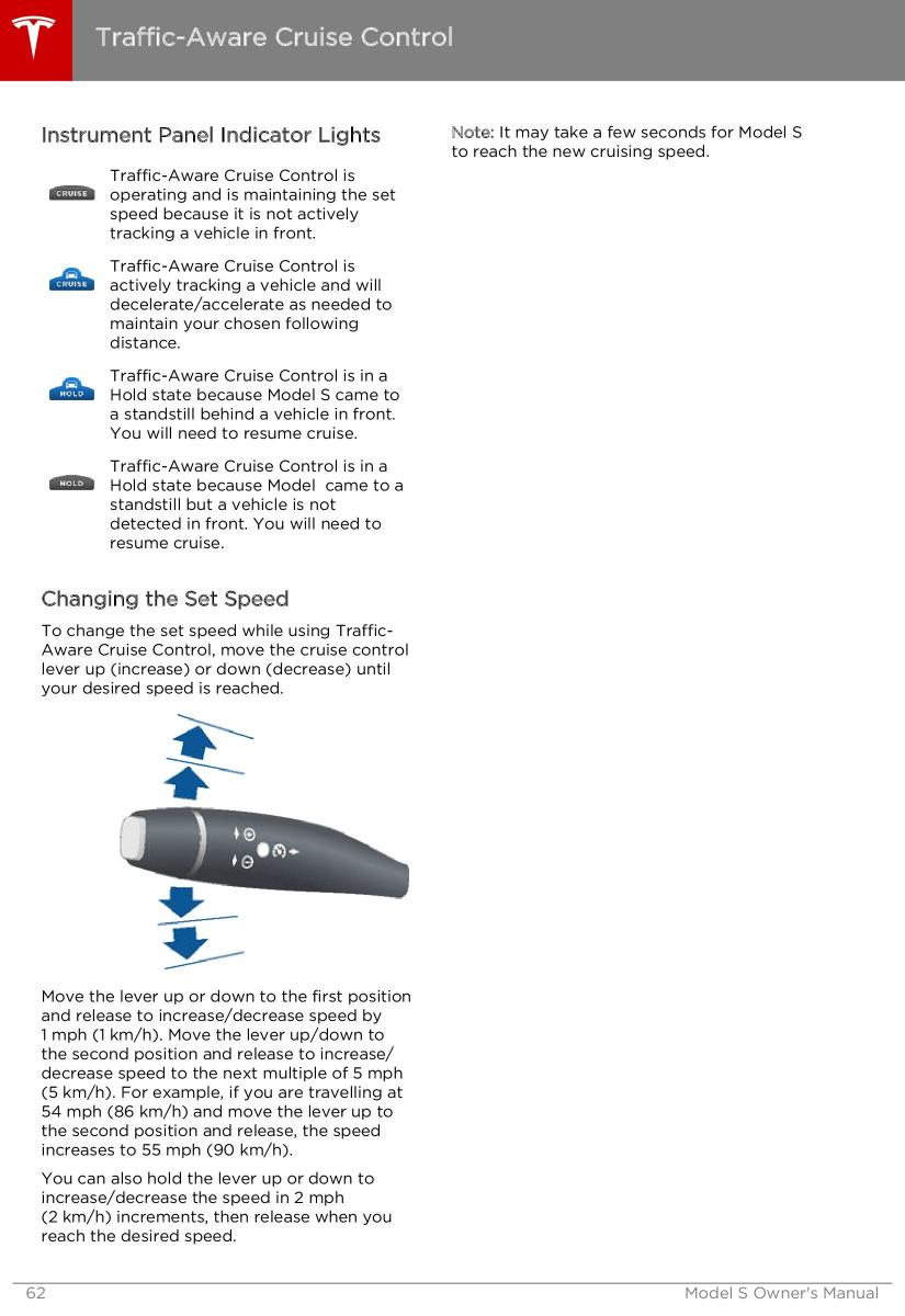 Tesla S owners manual / page 62