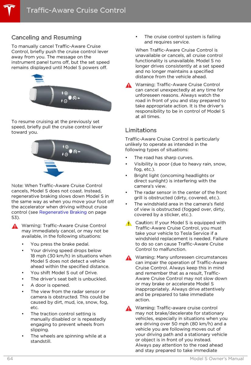 Tesla S owners manual / page 64