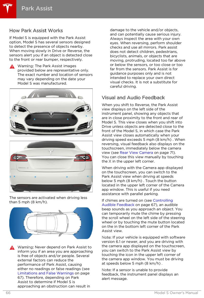 Tesla S owners manual / page 66