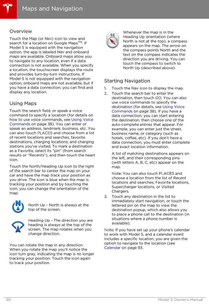 Tesla S owners manual / page 90