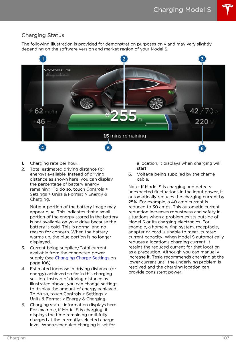 manual Tesla S Tesla S owners manual / page 107