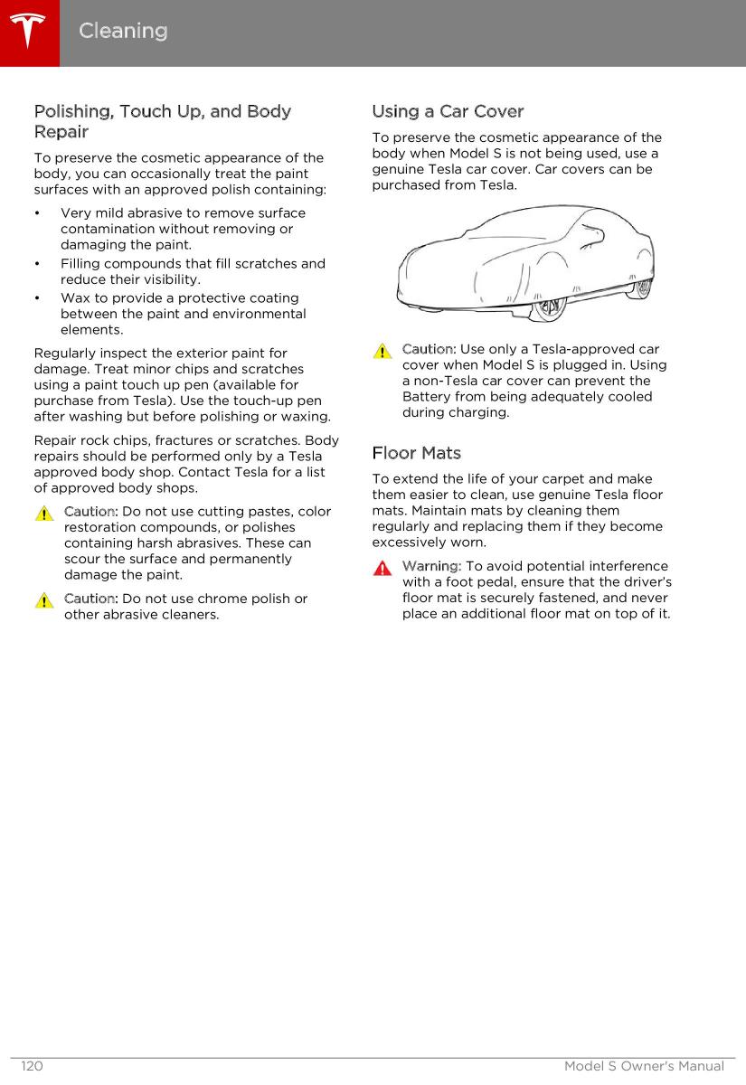 Tesla S owners manual / page 120