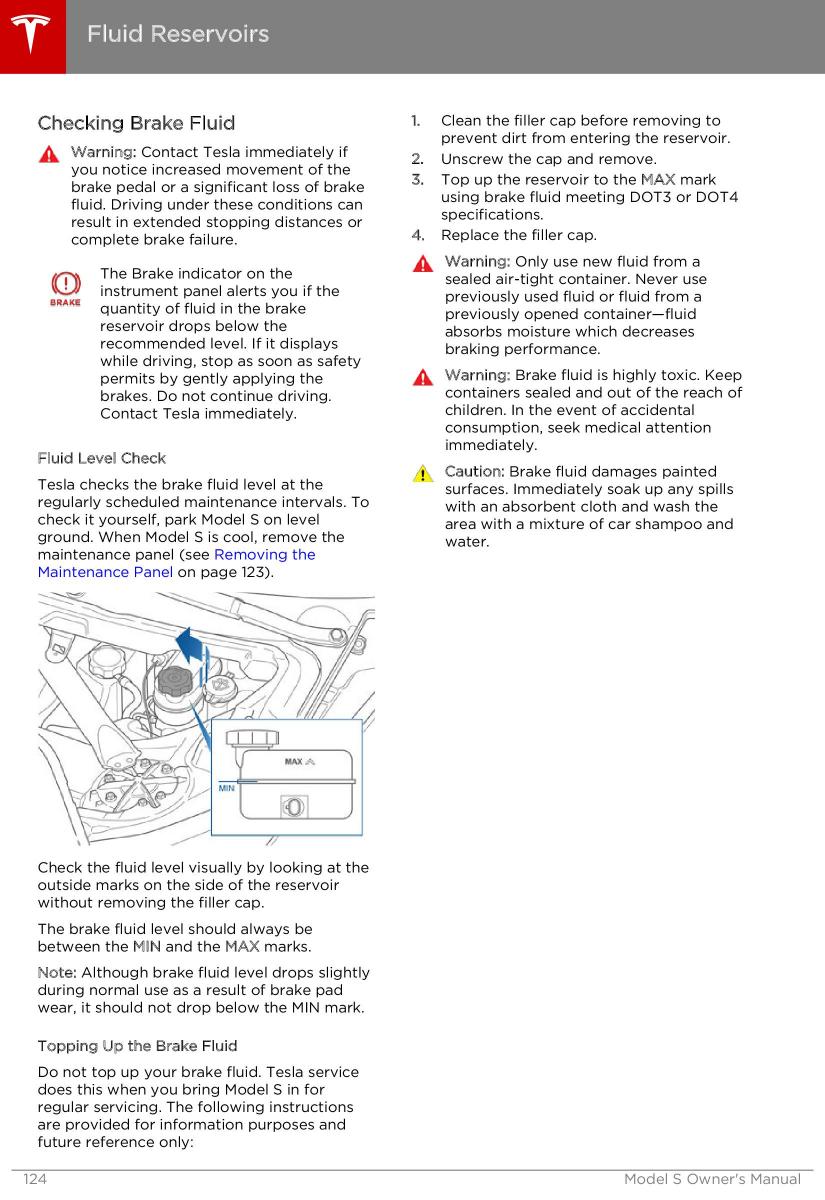 Tesla S owners manual / page 124