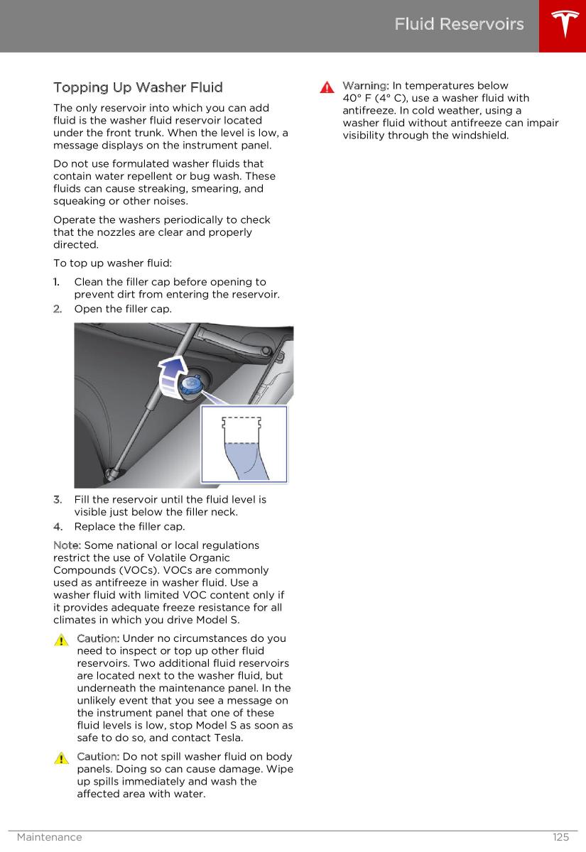 Tesla S owners manual / page 125