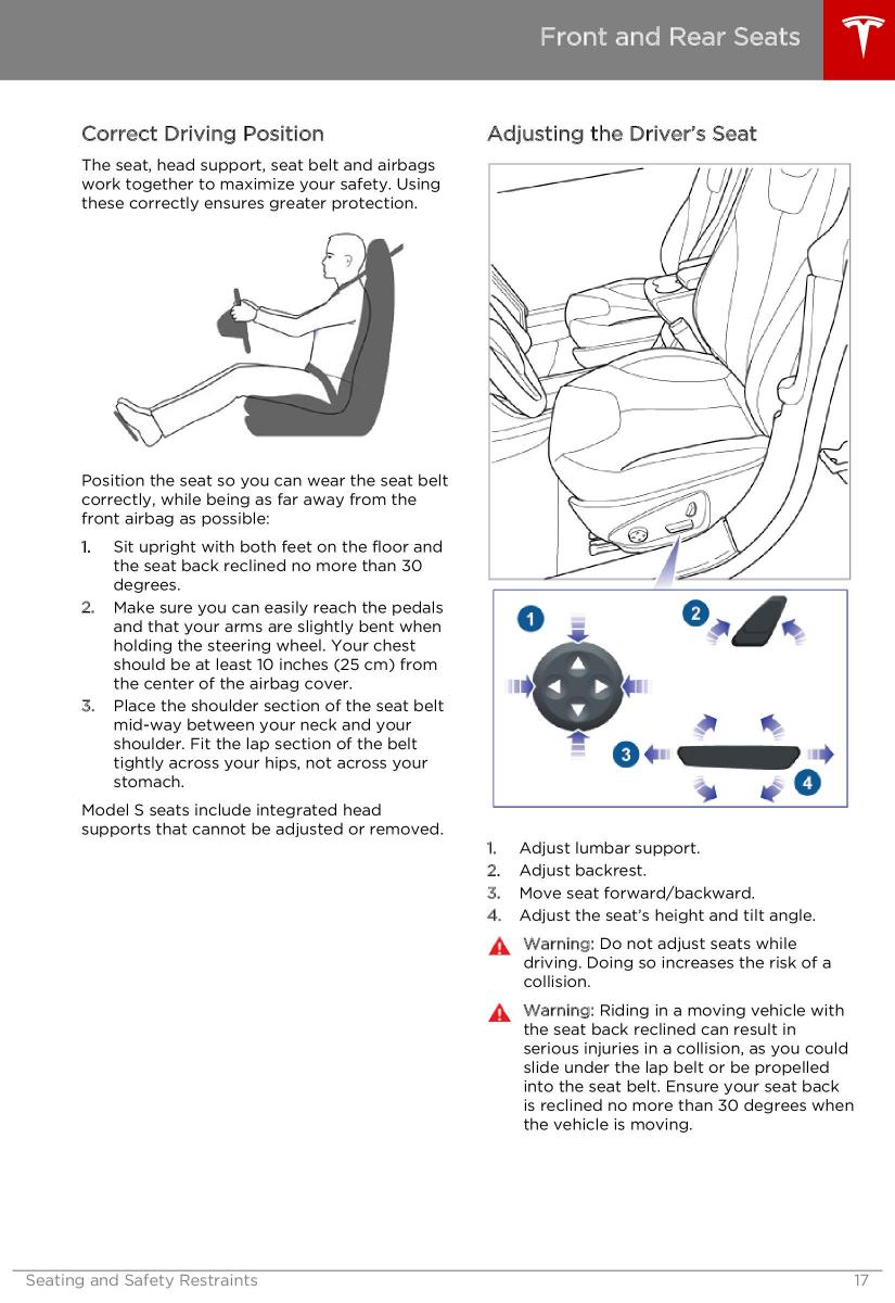 Tesla S owners manual / page 17