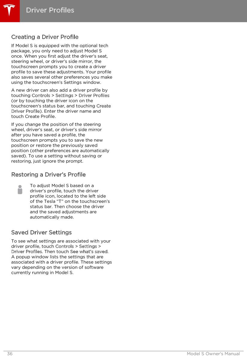 Tesla S owners manual / page 36