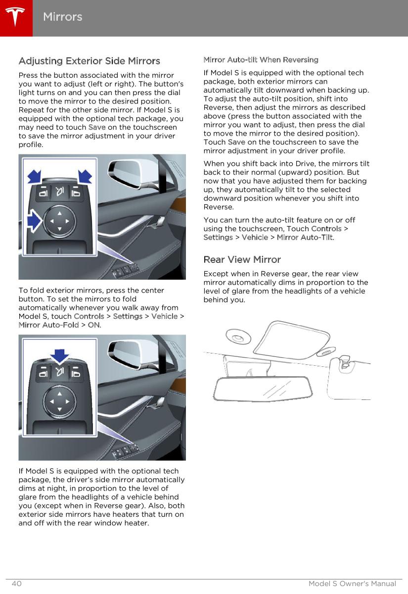 Tesla S owners manual / page 40