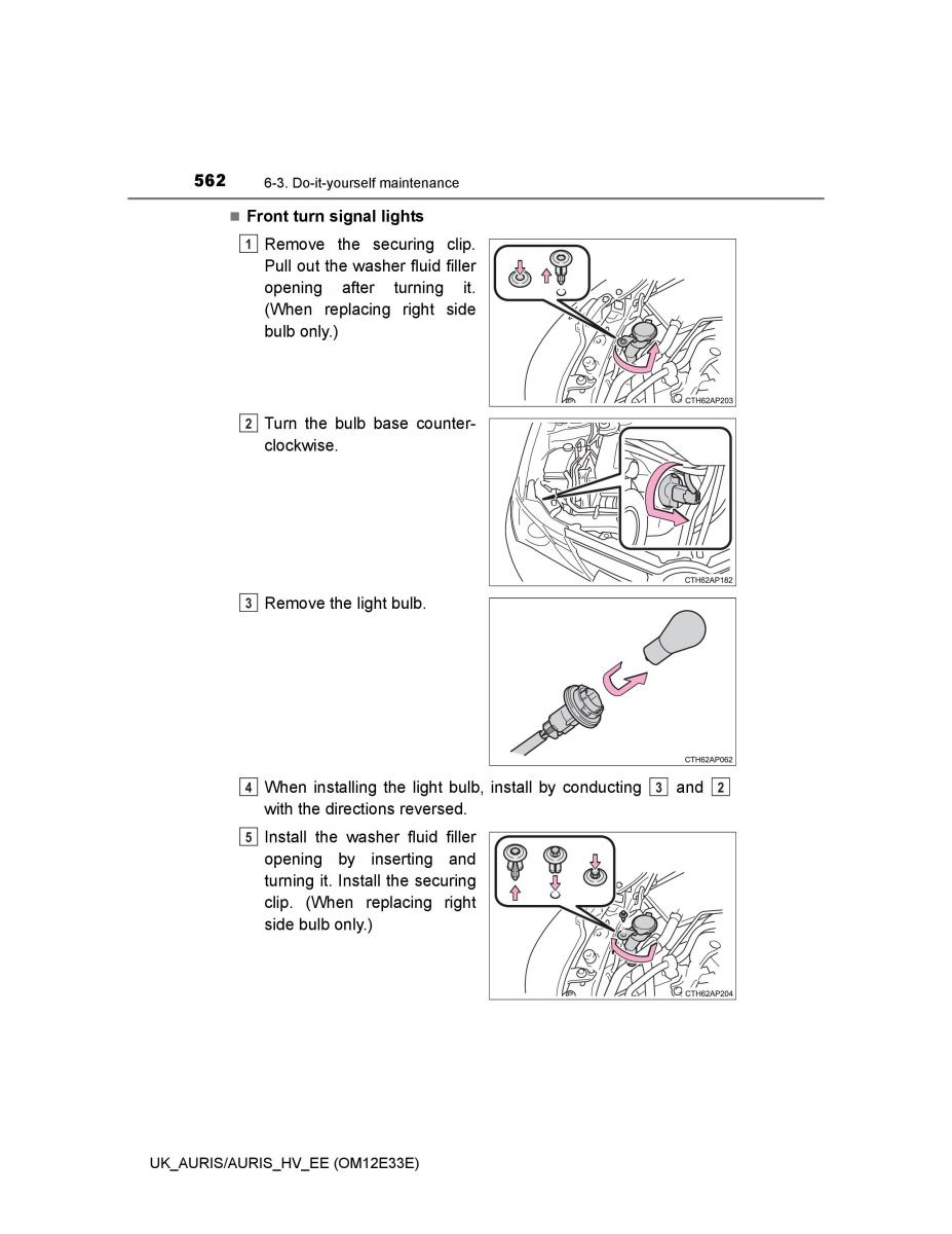 Toyota Auris II 2 owners manual / page 562