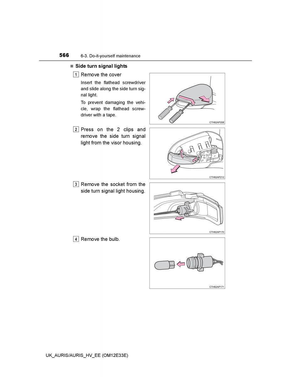 Toyota Auris II 2 owners manual / page 566