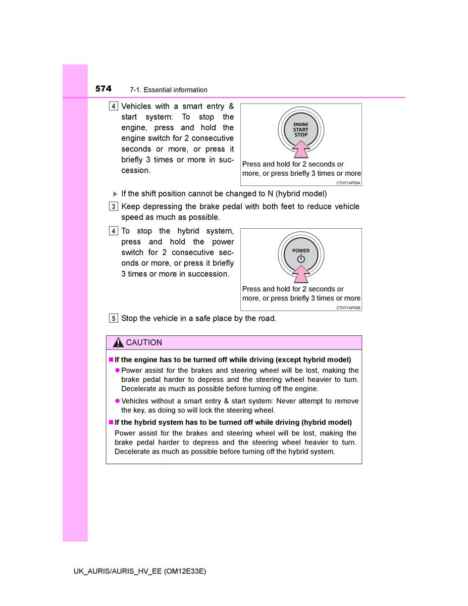 Toyota Auris II 2 owners manual / page 574